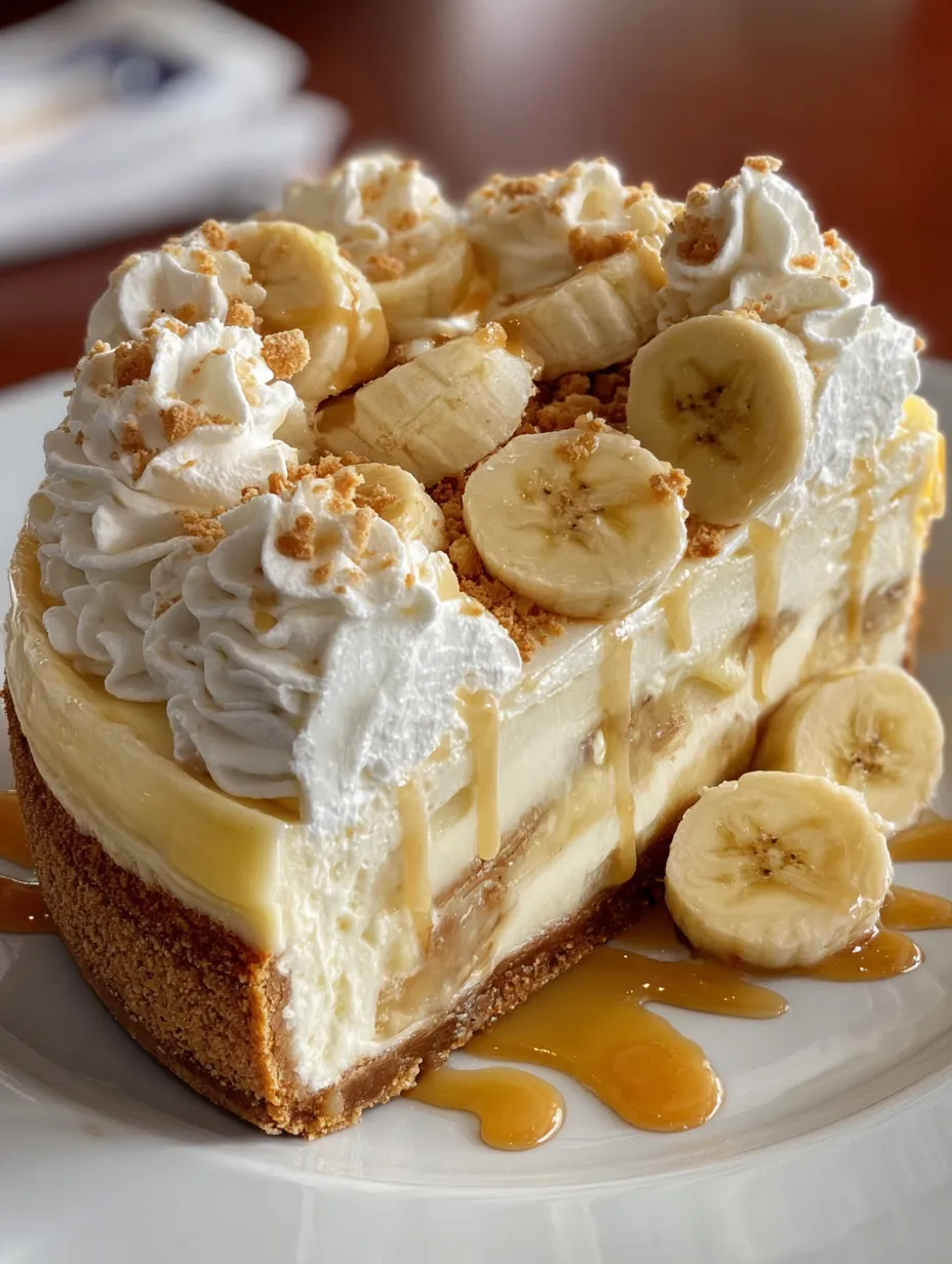Ein Banana Pudding Cheesecake mit Bananen, Vanille und Walnuss.