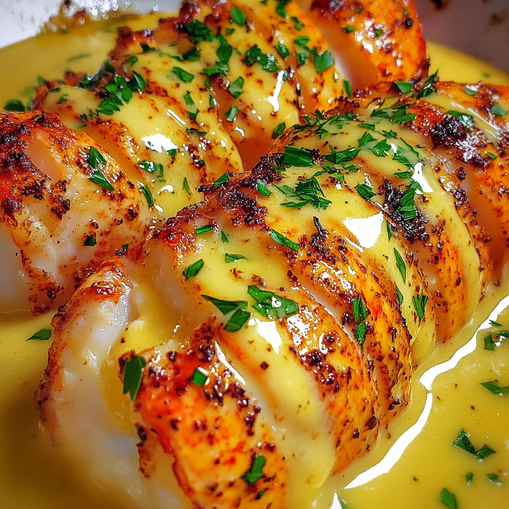 Creamy garlic butter lobster tails.