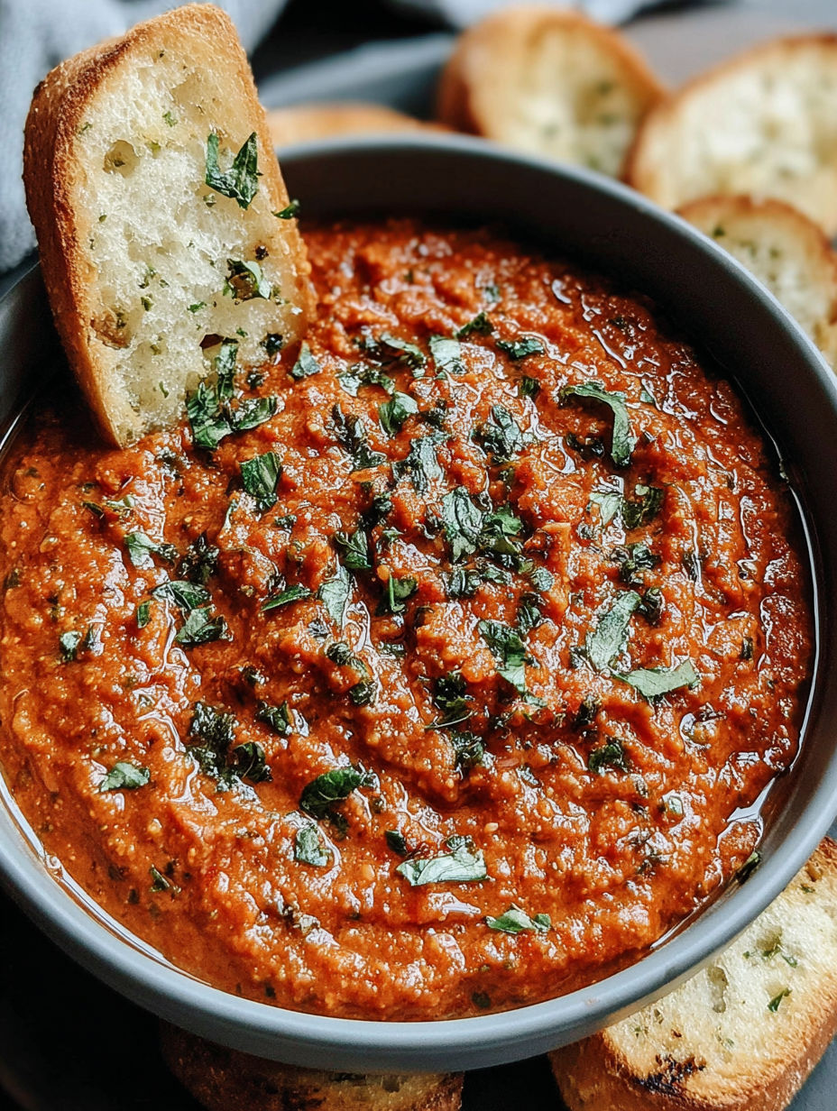 A bowl of Zaalouk, a Moroccan dip made from tomatoes and eggplant.