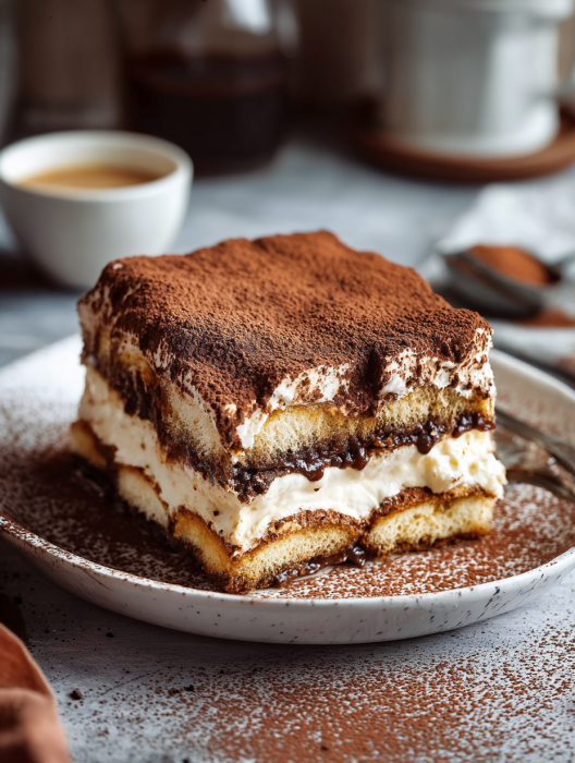 A slice of cake with chocolate and white frosting.