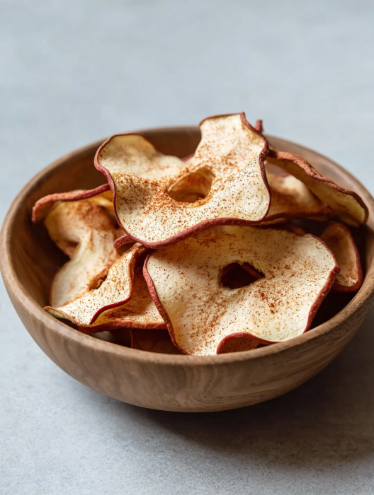 A bowl of apple chips.