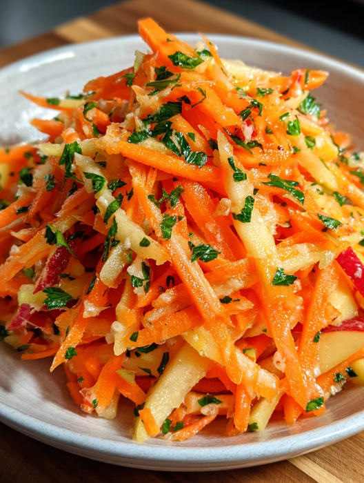 A bowl of shredded carrots.
