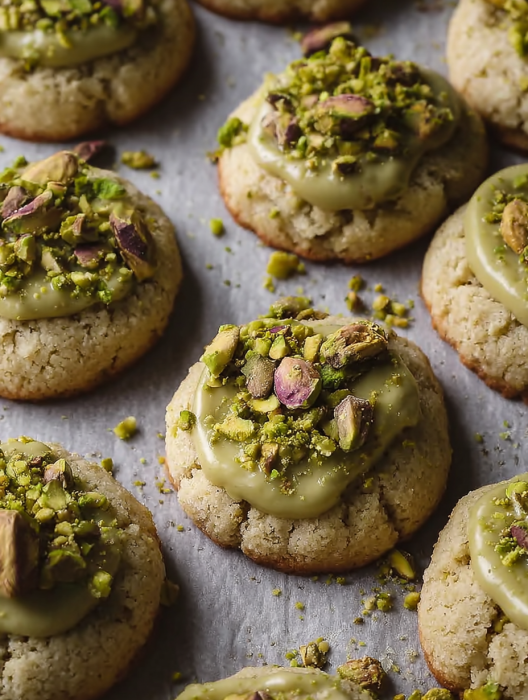 A close up of a cookie with pistachio and almonds.