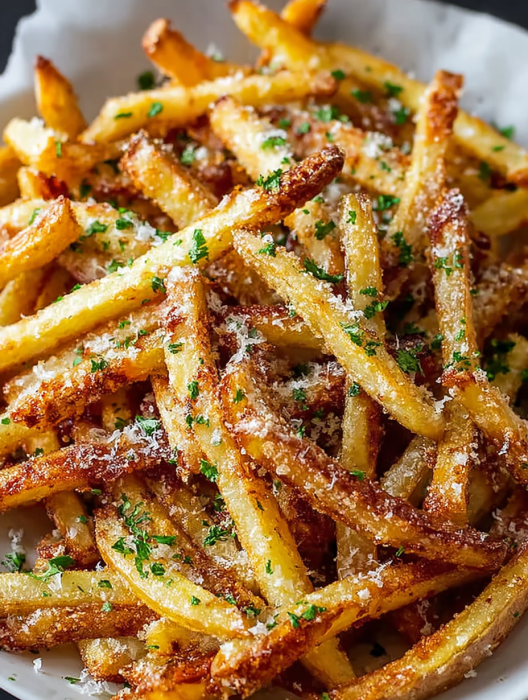 A plate of french fries with cheese on top.