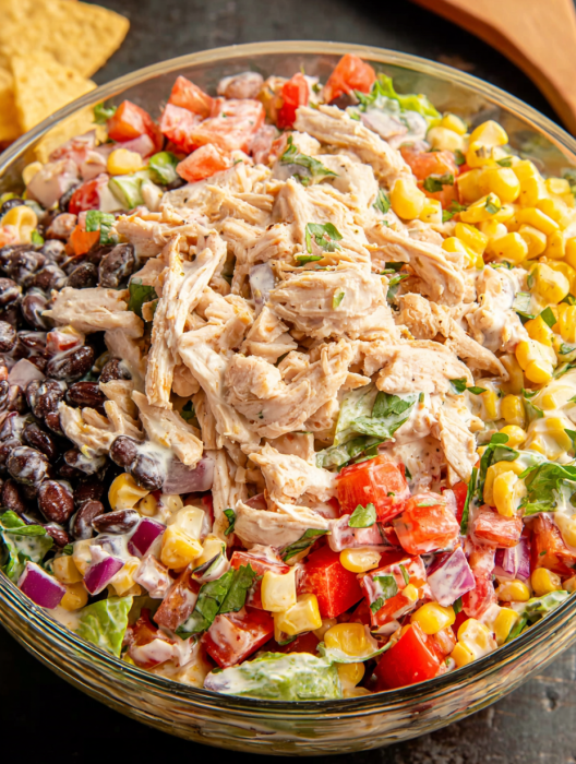 A bowl of Southwest Chicken Salad.