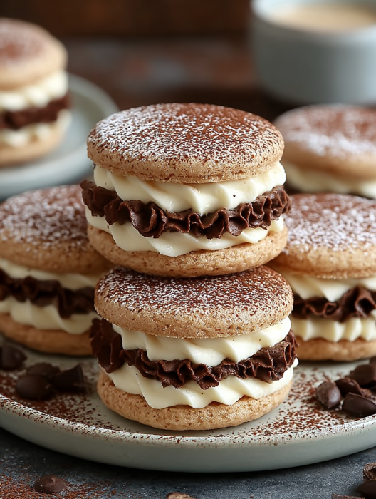 Tiramisu sandwich cookies are a must-try delight!