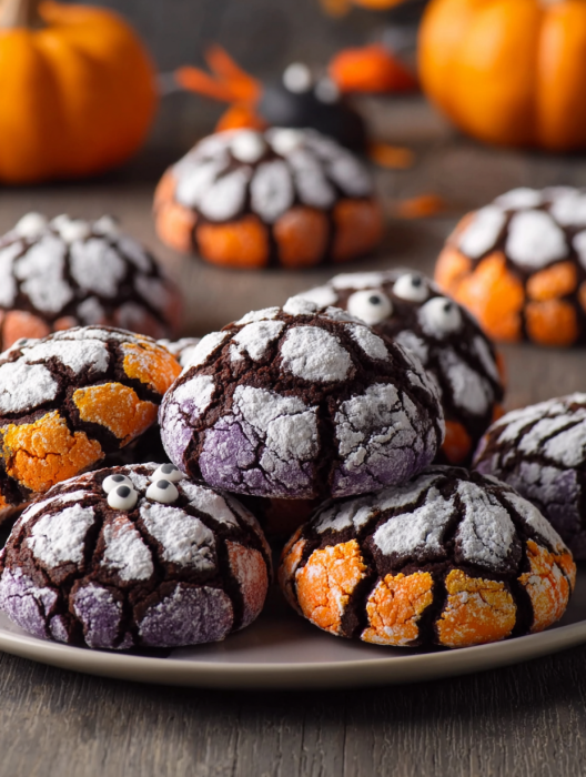 A plate of cookies with orange and yellow frosting.