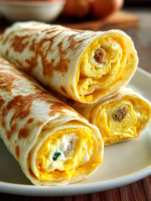 A plate with two burritos on it.