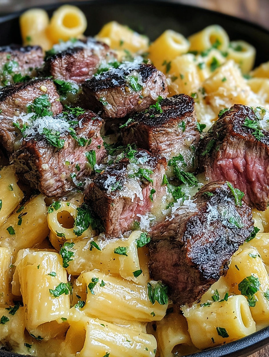 Steak mit Knoblauch und Butter.