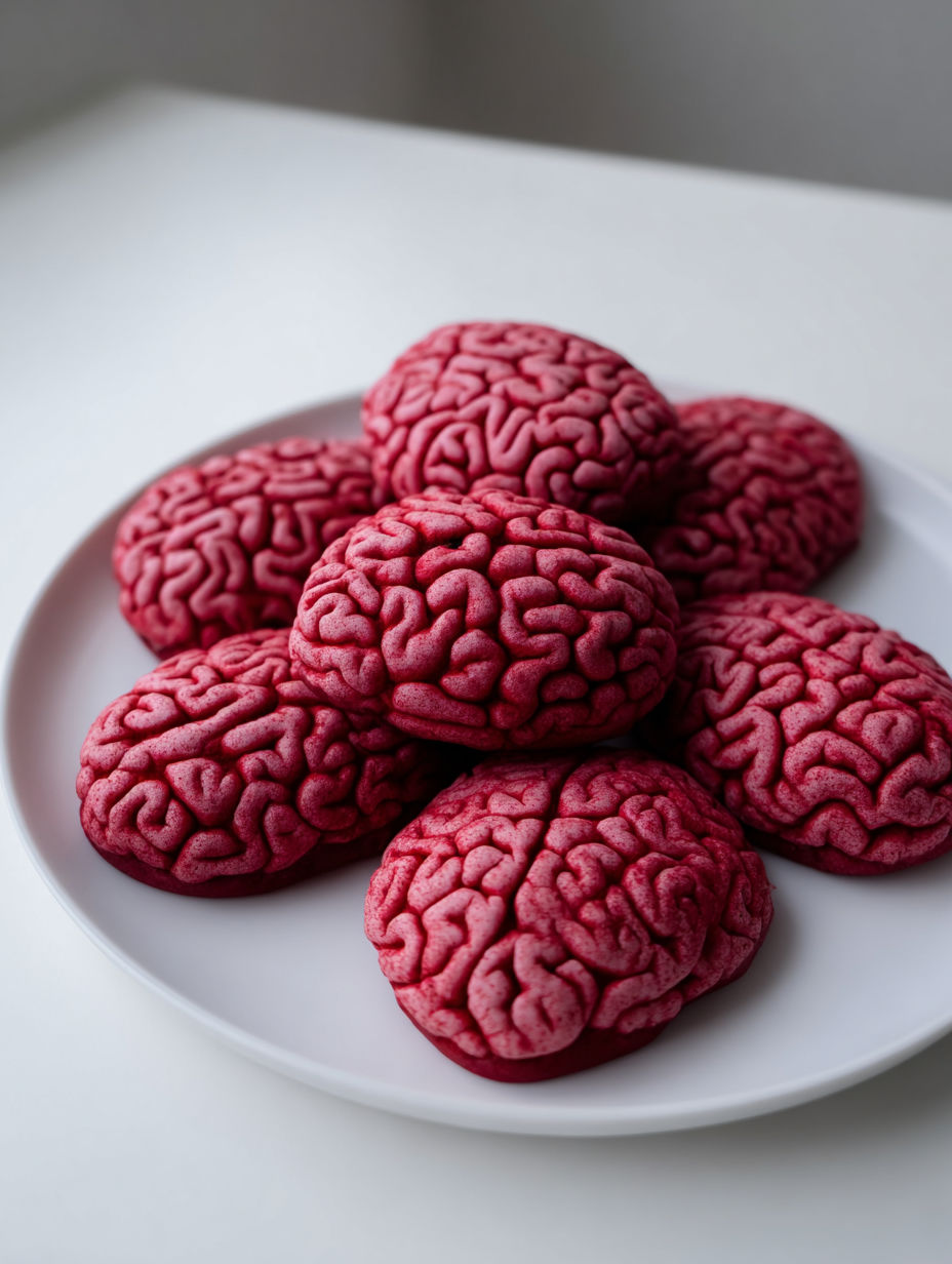 A plate of red brains.