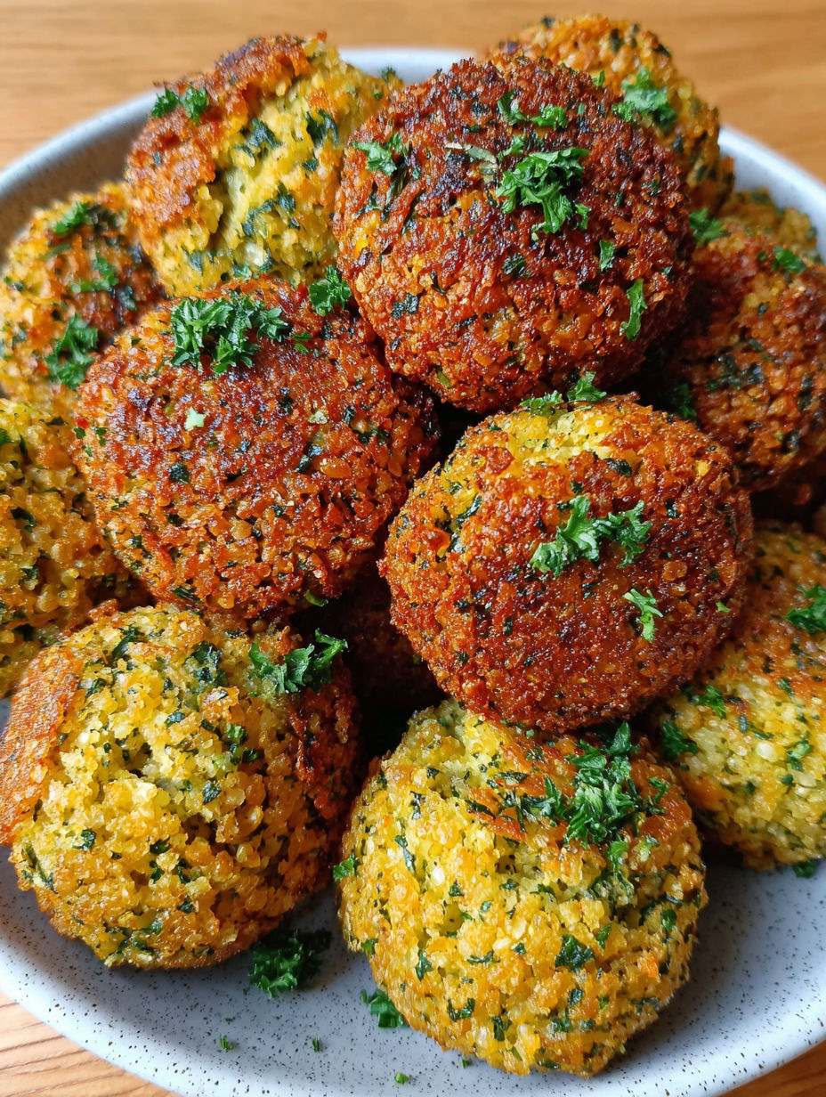 A plate of knusprige Luftfritteuse Falafel in nur 15 Minuten.