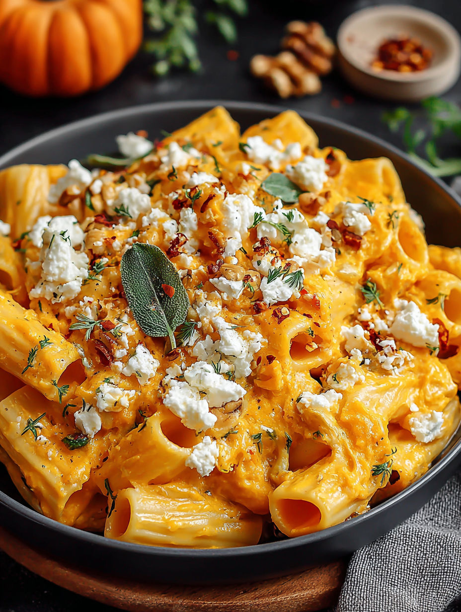 A bowl of pasta with cheese and feta on top.