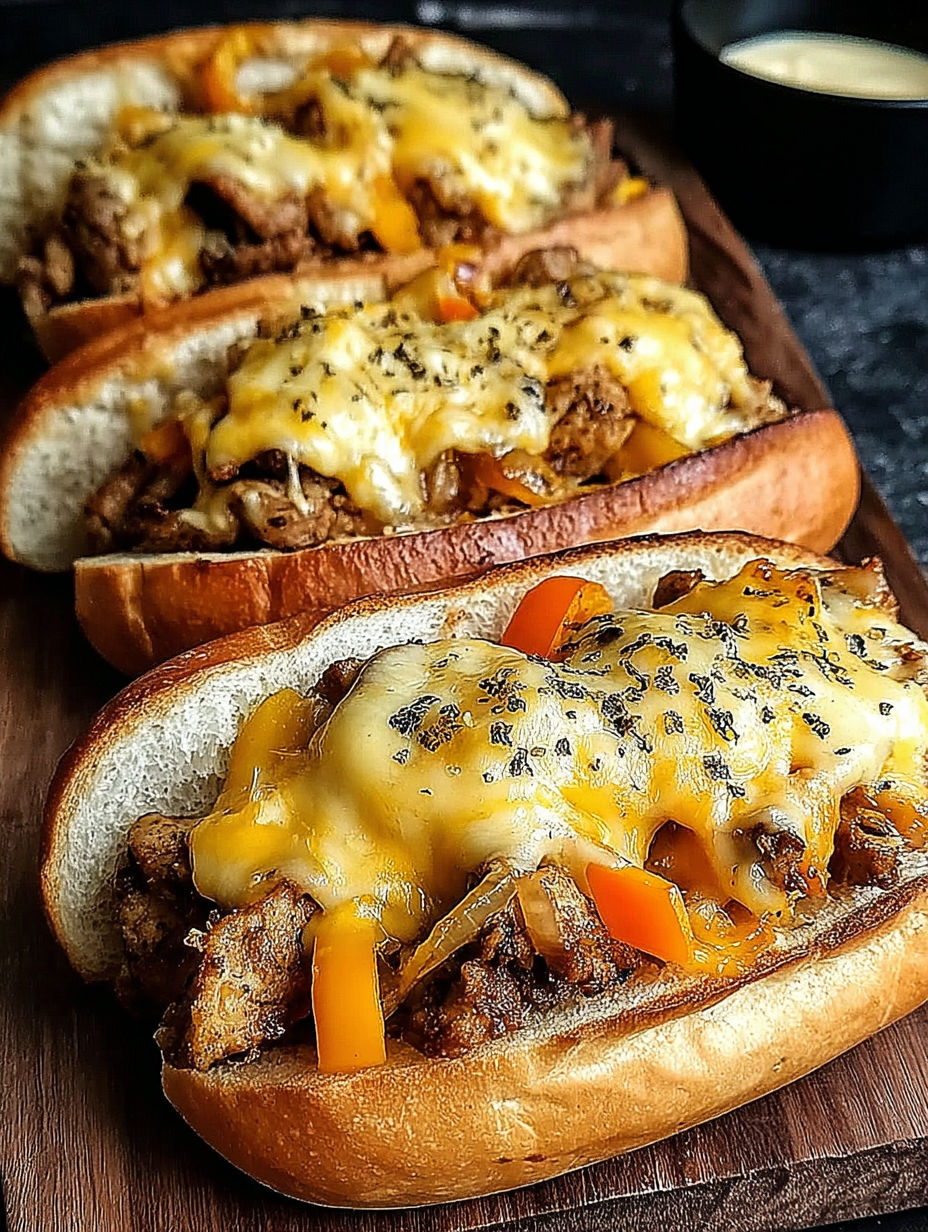 A close up of a sandwich with meat and cheese.