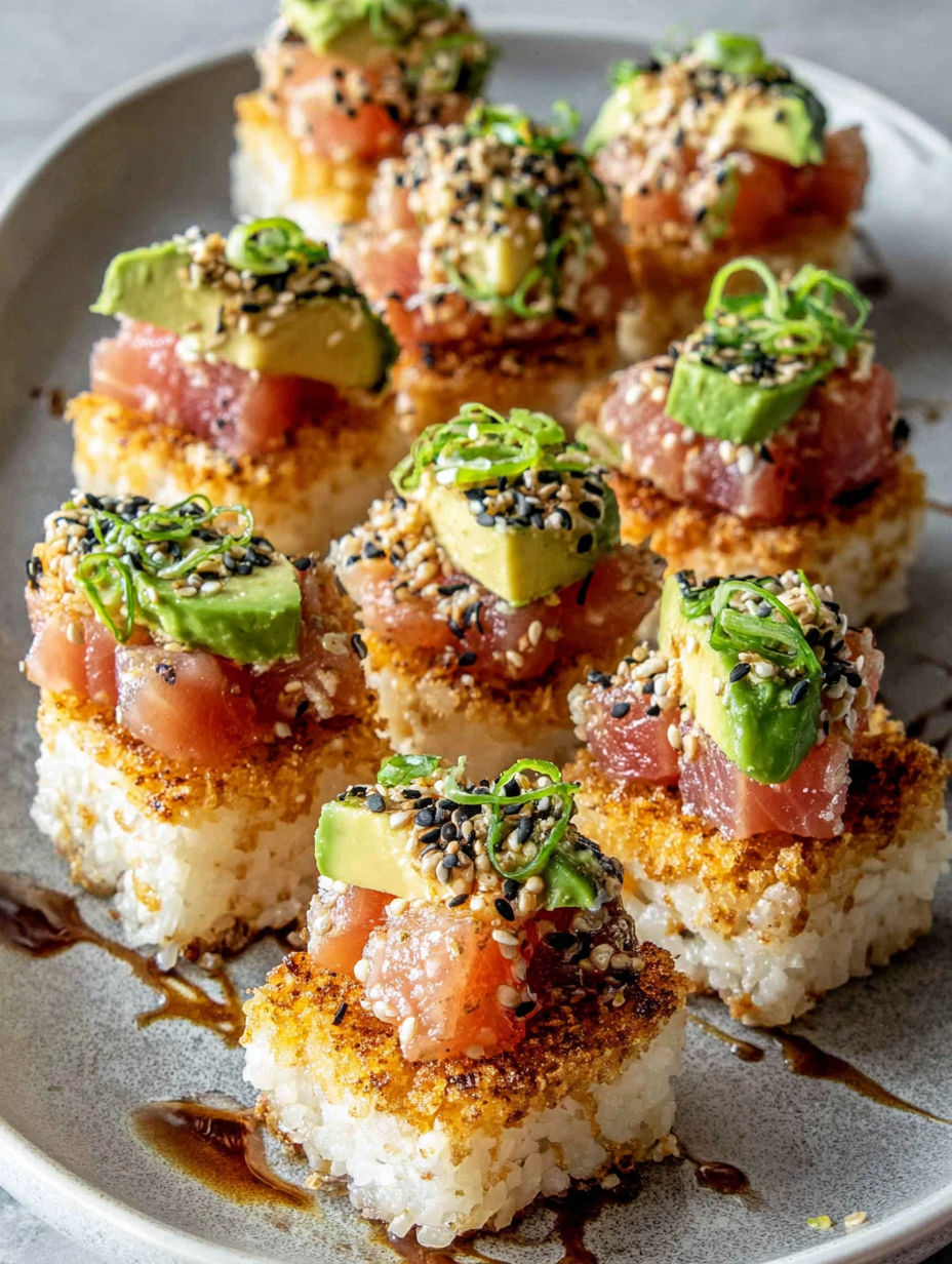 Spicy tuna crispy rice.