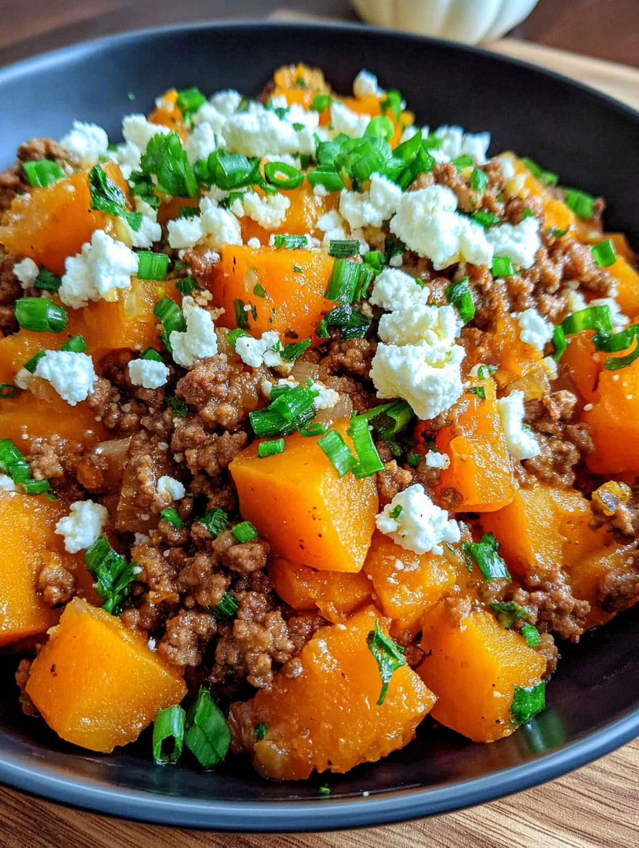 A bowl of food with feta cheese and meat.