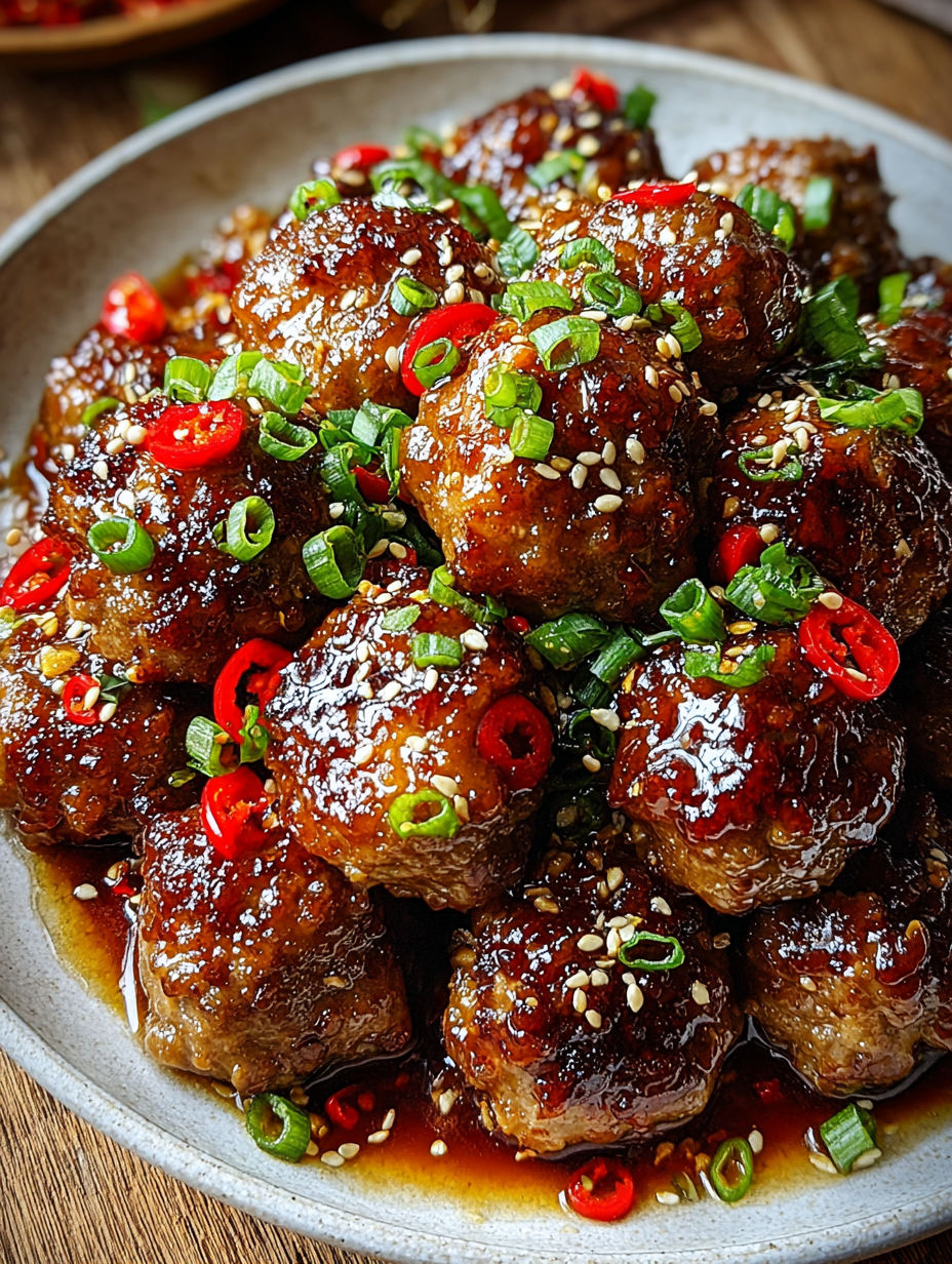 A plate of meatballs with a sauce.
