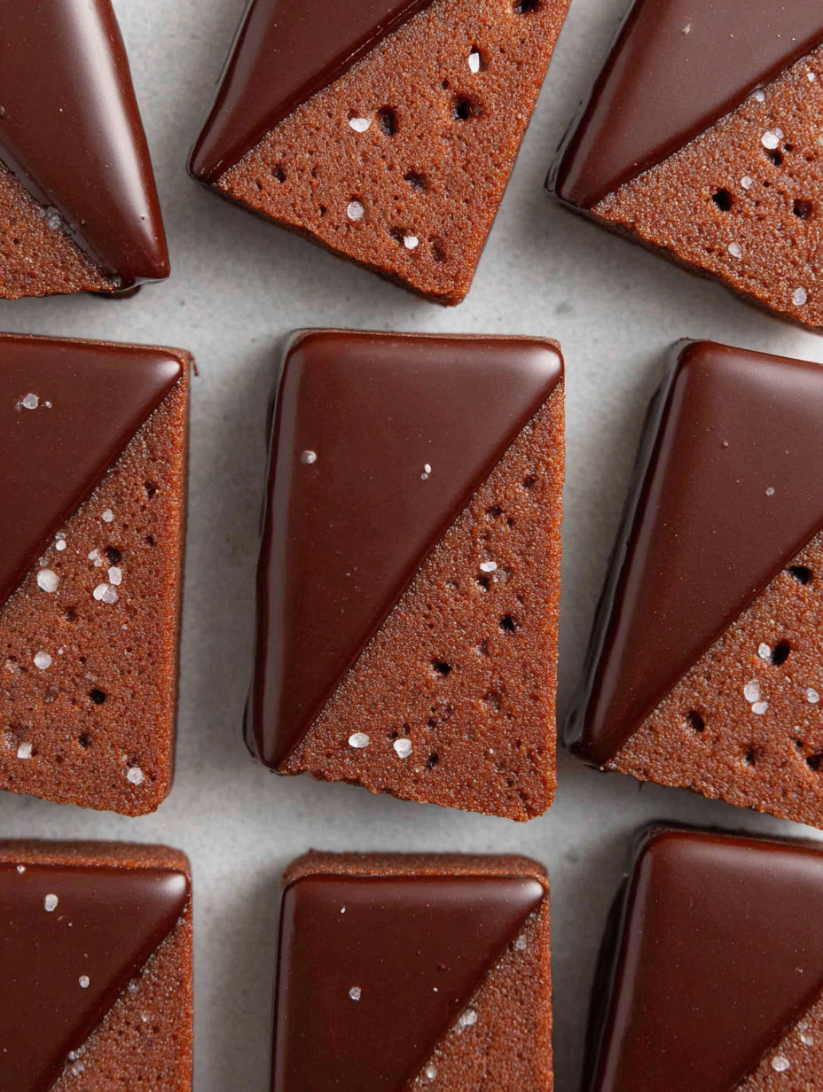 Chocolate desserts with white sugar.