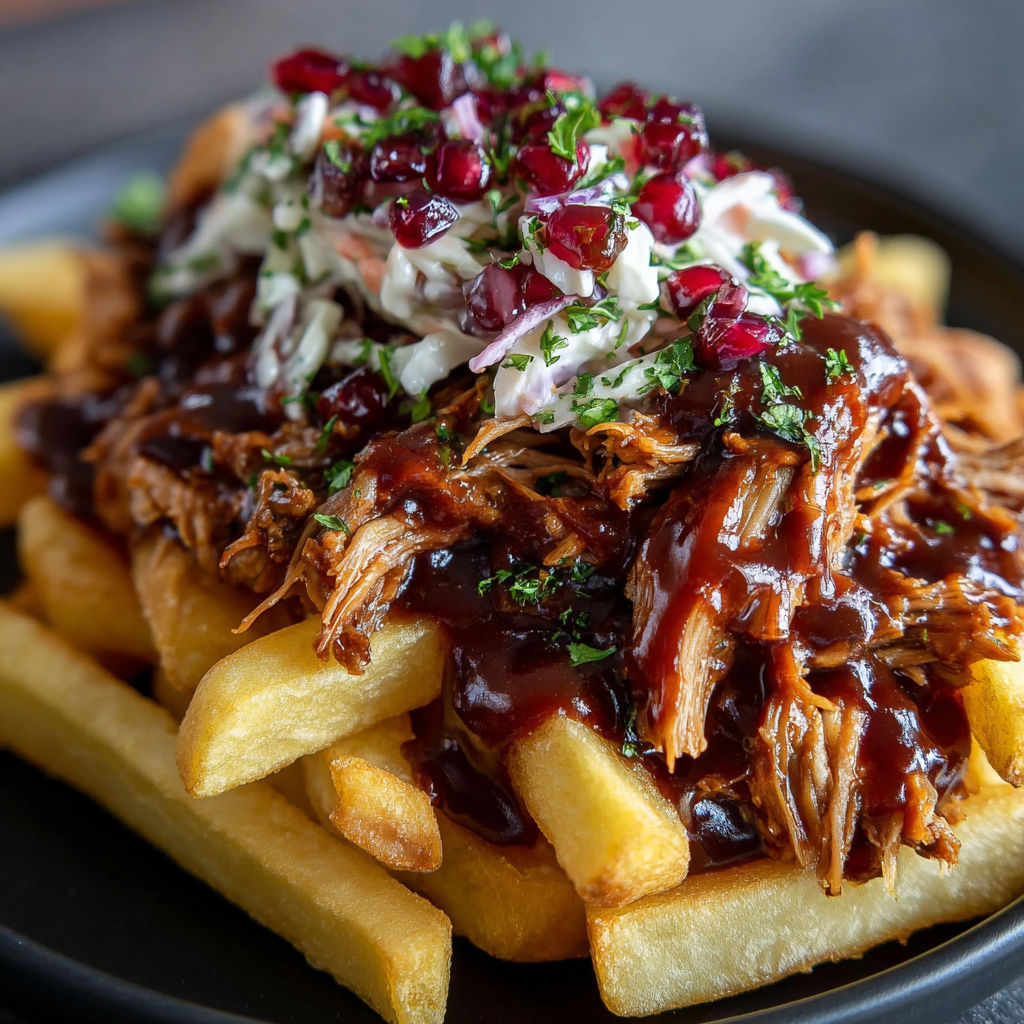 A plate of Patatje Pulled Pork.