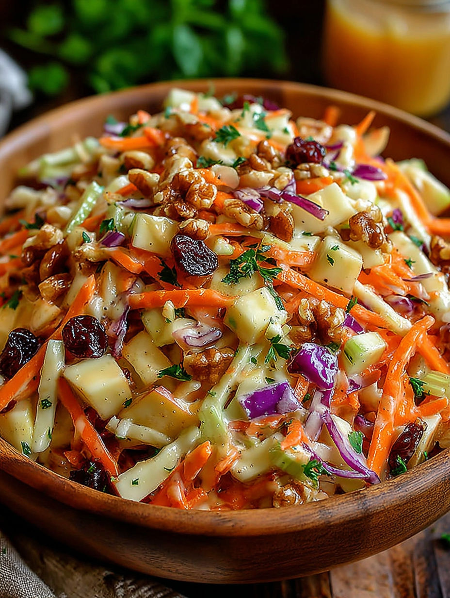 A bowl of vegetables including carrots and apples.