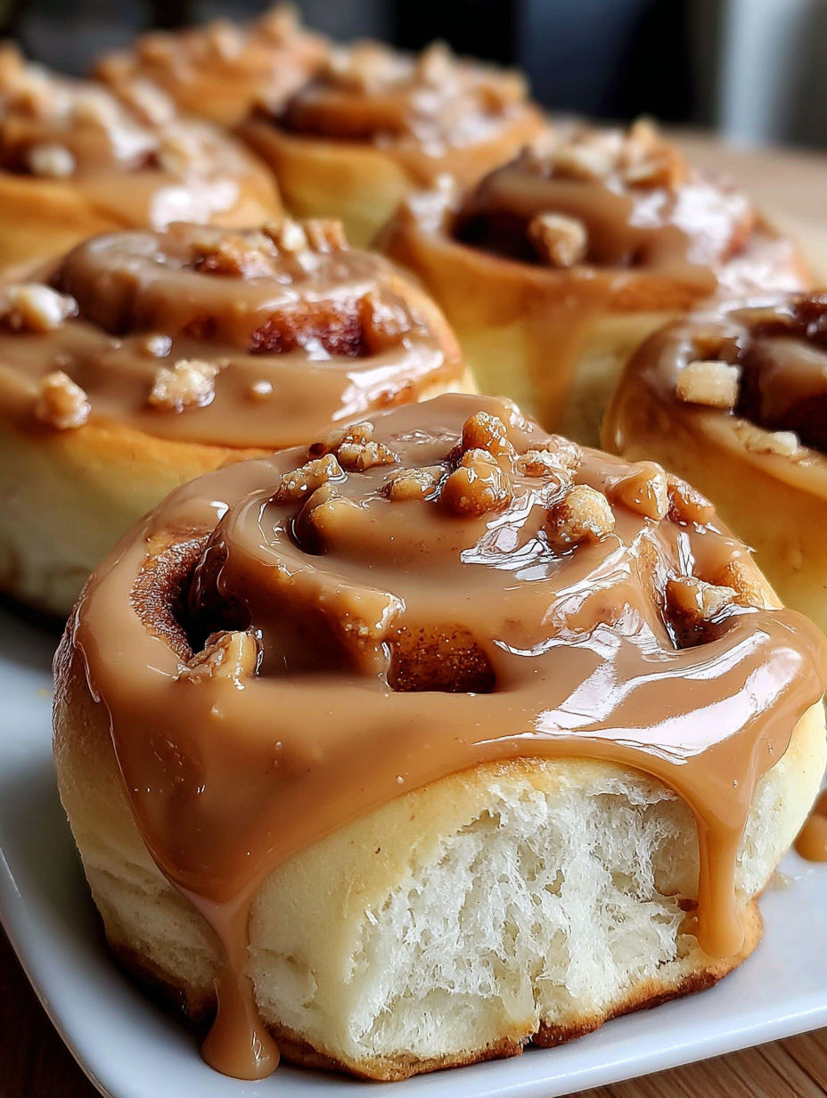 A plate of Biscoff cinnamon rolls.