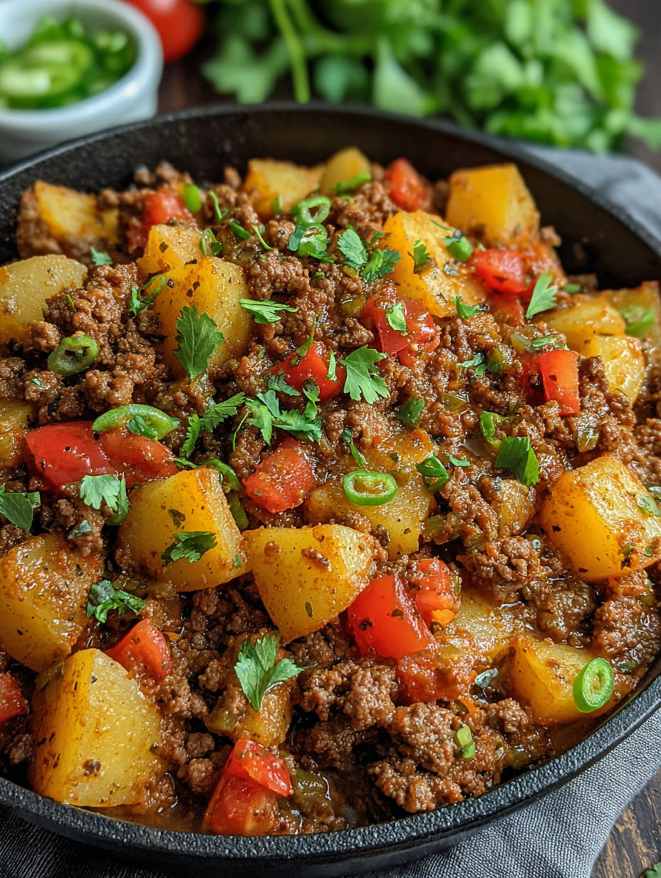 A bowl of food with meat and vegetables.