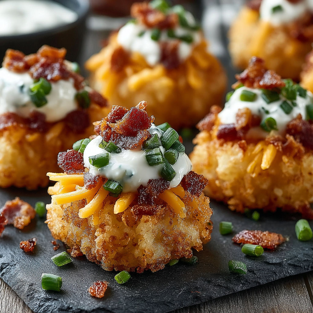 A tasty loaded tater with cheese and bacon.
