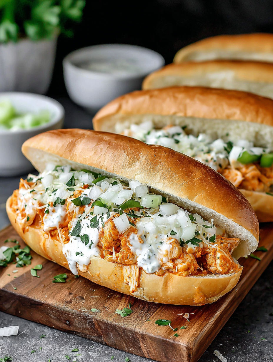 A sandwich with meat and onions on a wooden table.