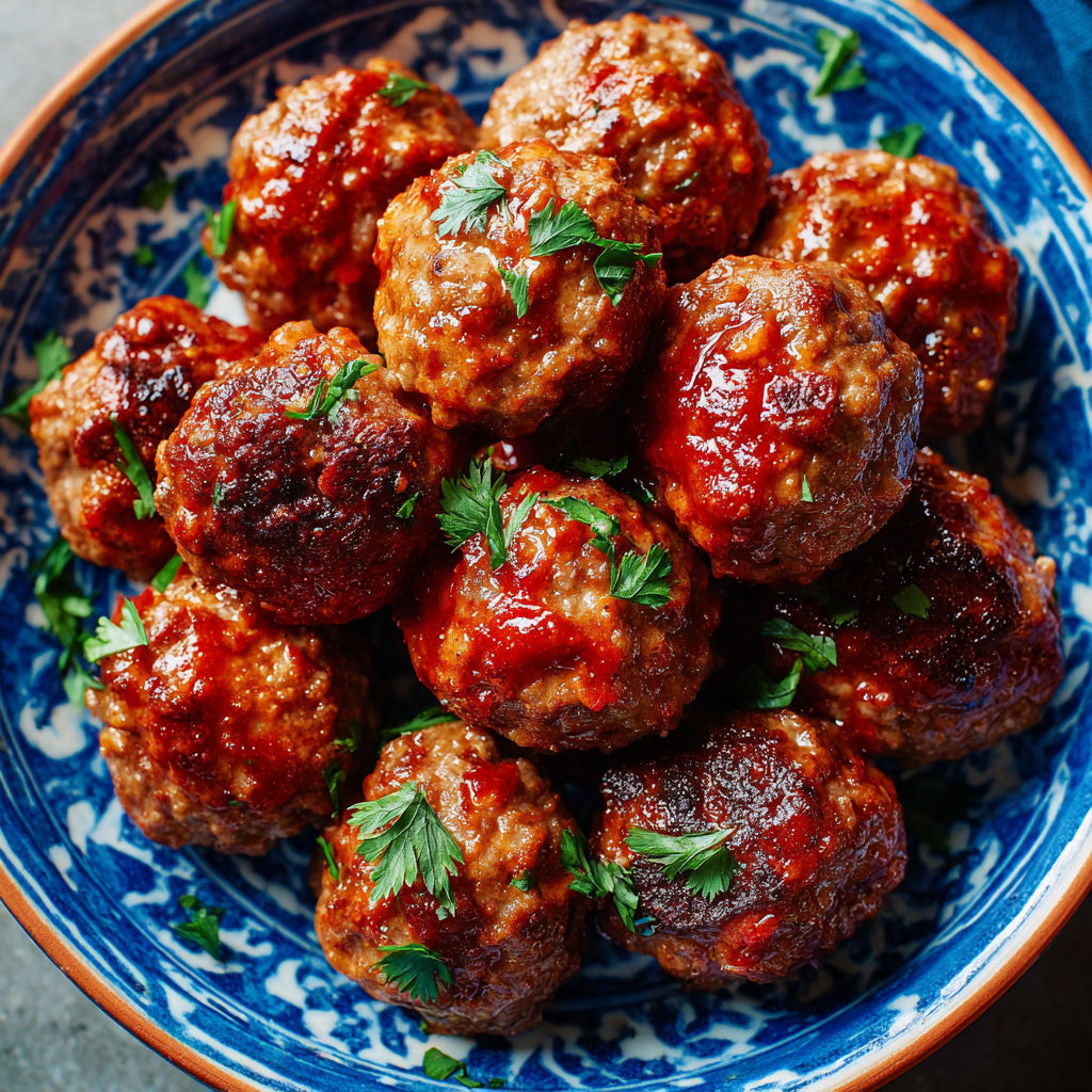 A bowl of meatballs with tomato sauce.