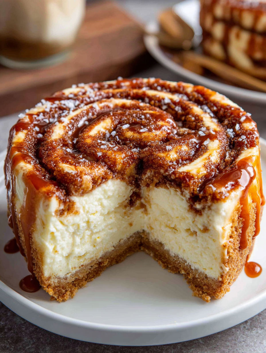 A slice of cake with a drizzle of caramel on top.
