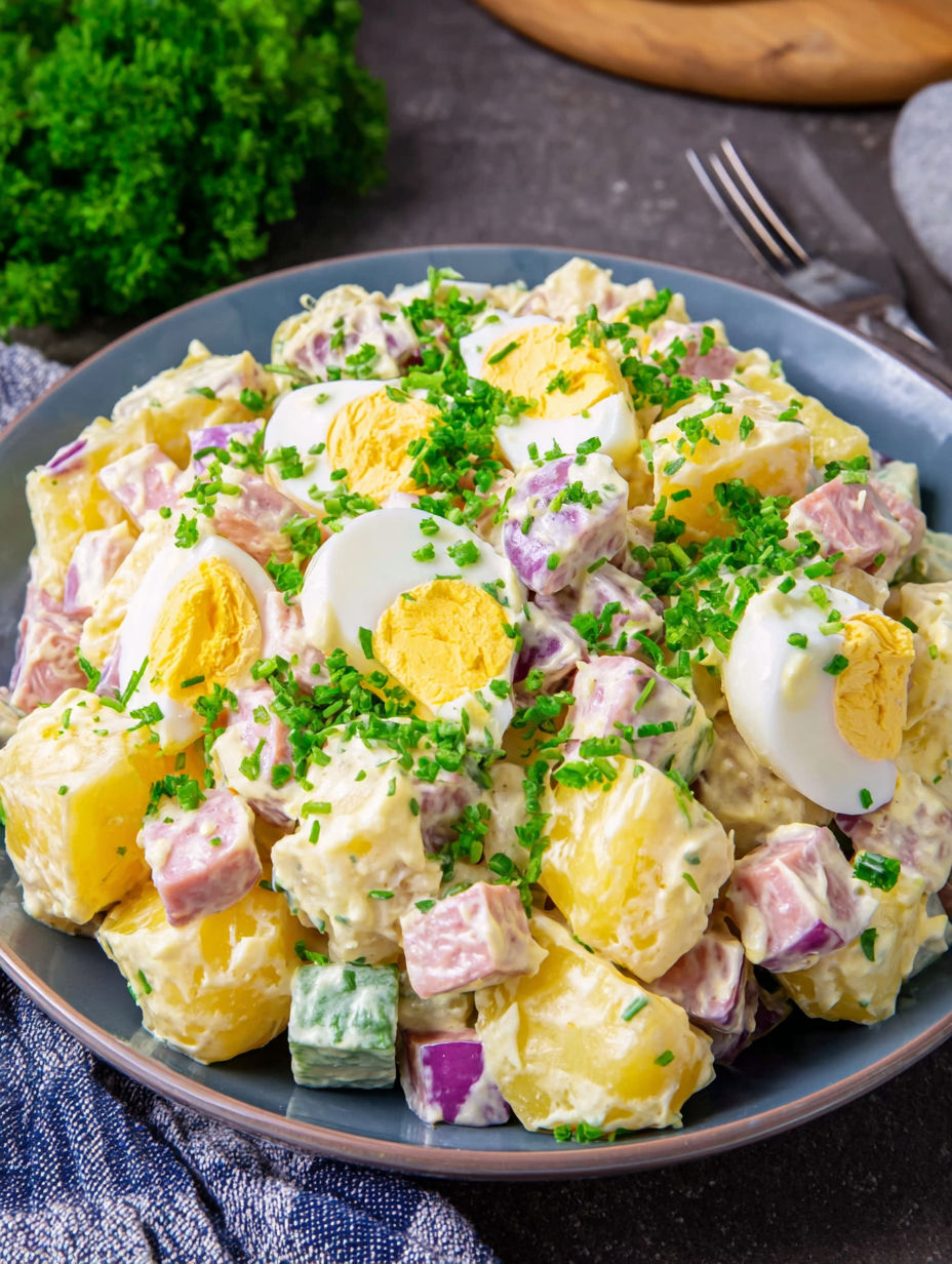 A plate of food with eggs and potatoes.