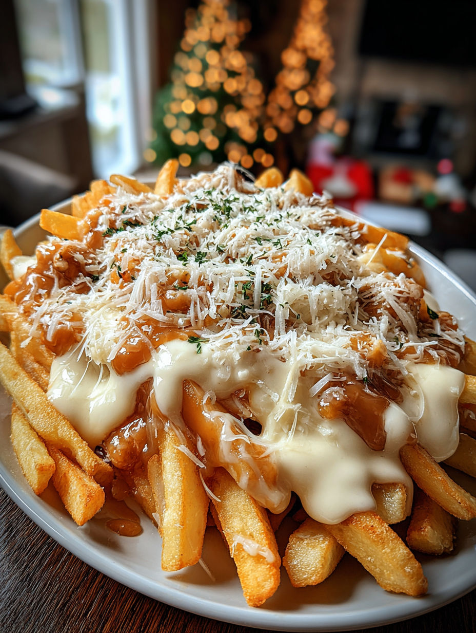 A plate of food with cheese and sauce on top.