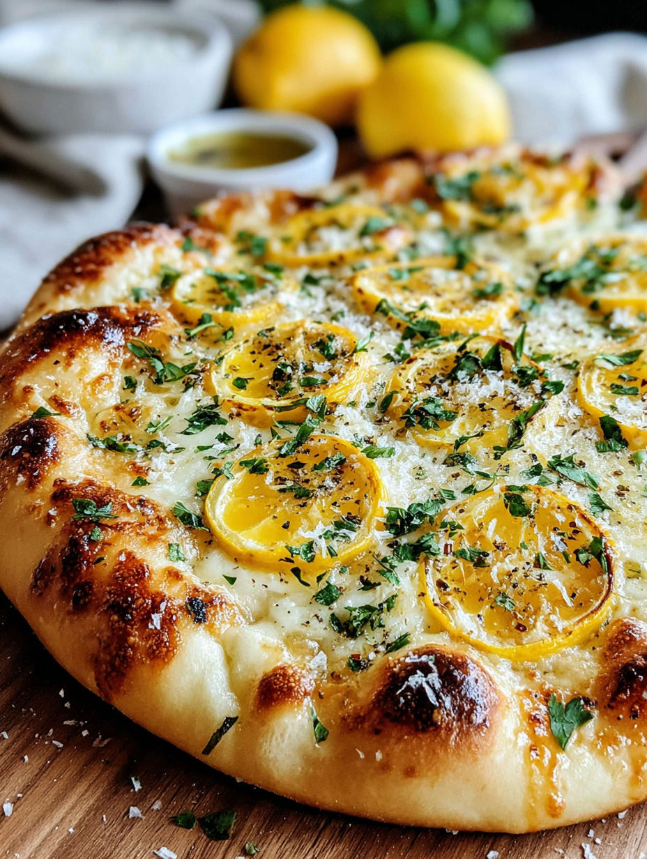 A pizza with yellow and green toppings.