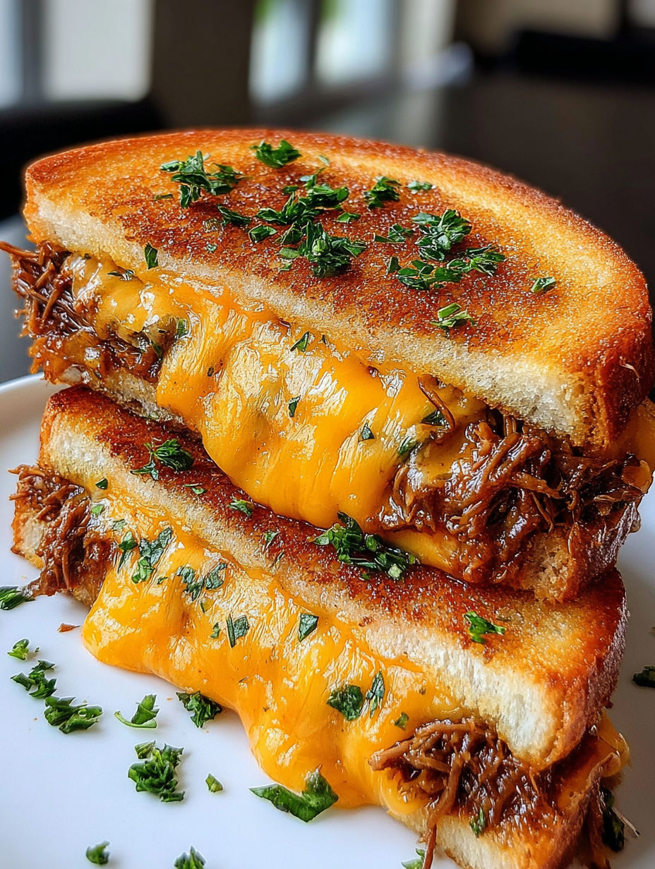 A sandwich with meat and cheese on it.