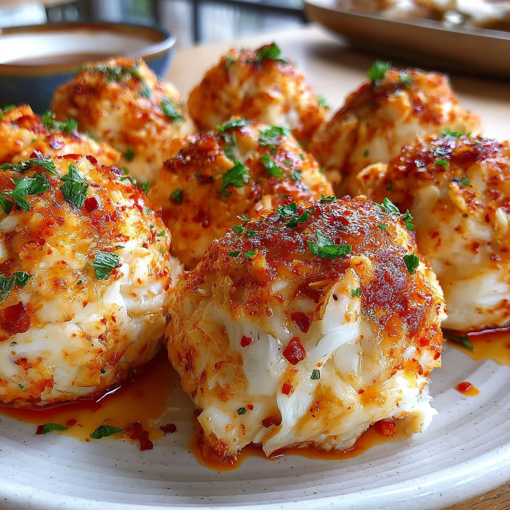 A plate of crab cakes with sauce.
