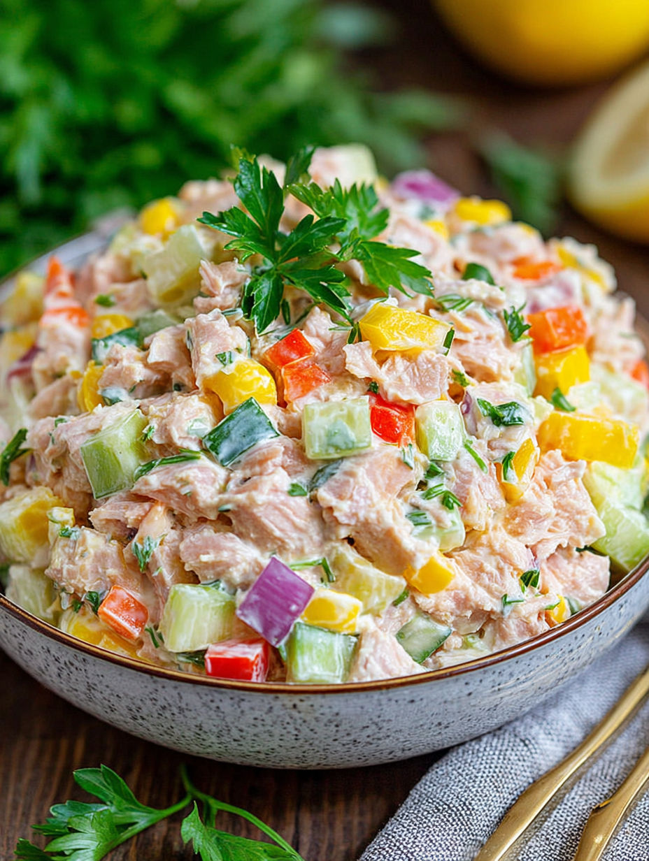A bowl of food with a lemon wedge on top.