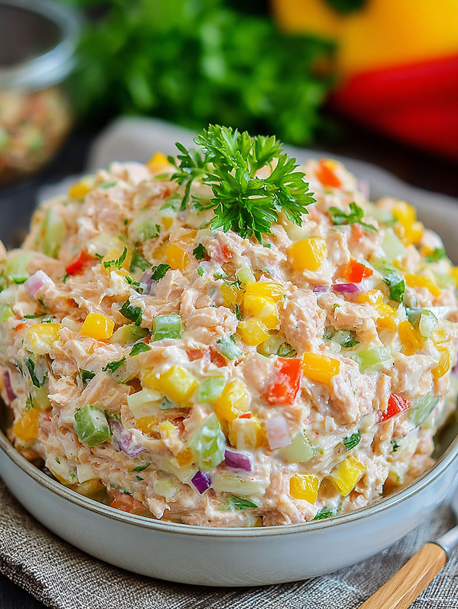 A bowl of salad with a green onion on top.