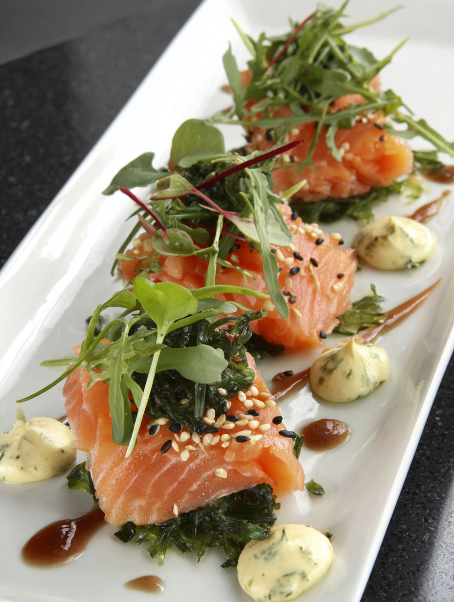 A plate of food with a gin and tonic drink.