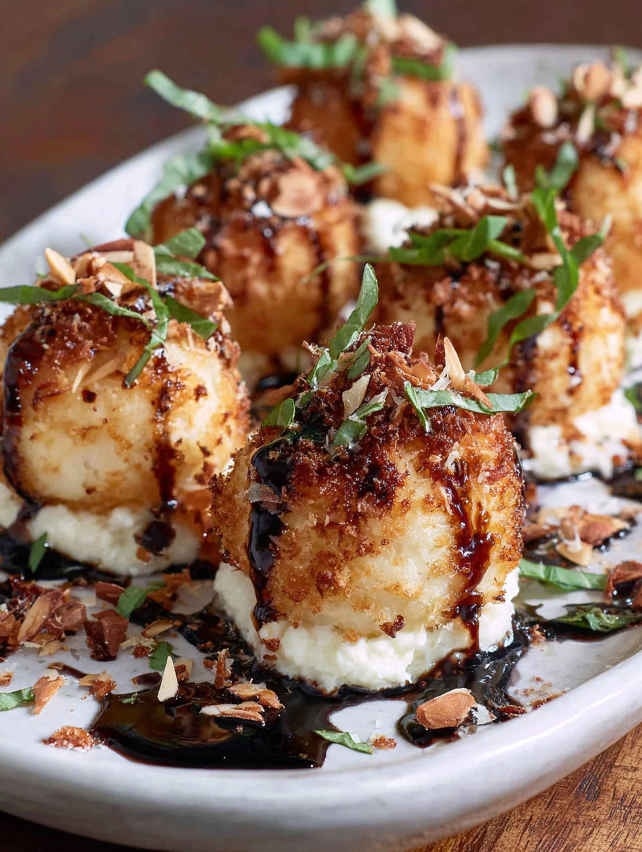 A plate of food with a sauce on it.