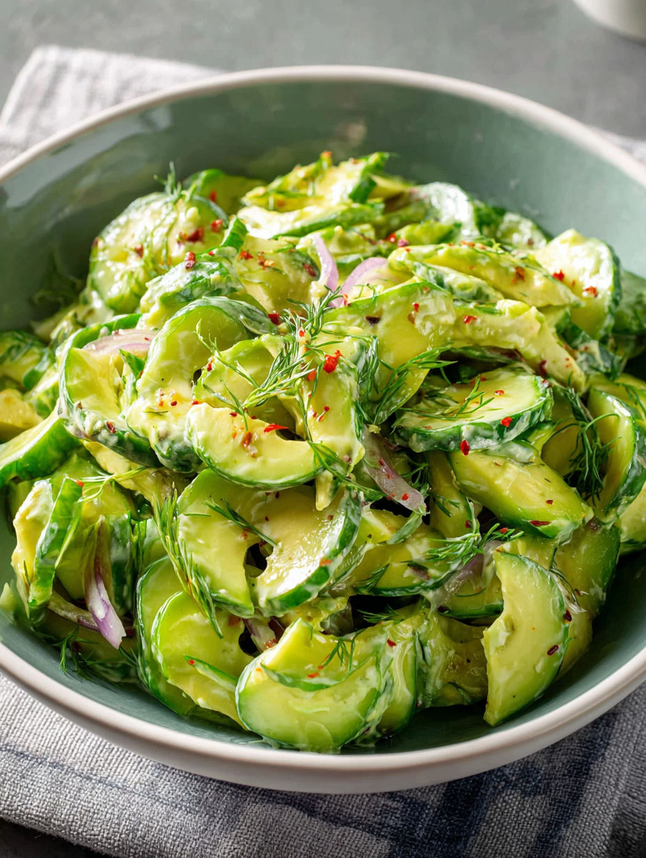 A bowl of food with green vegetables and red peppers.