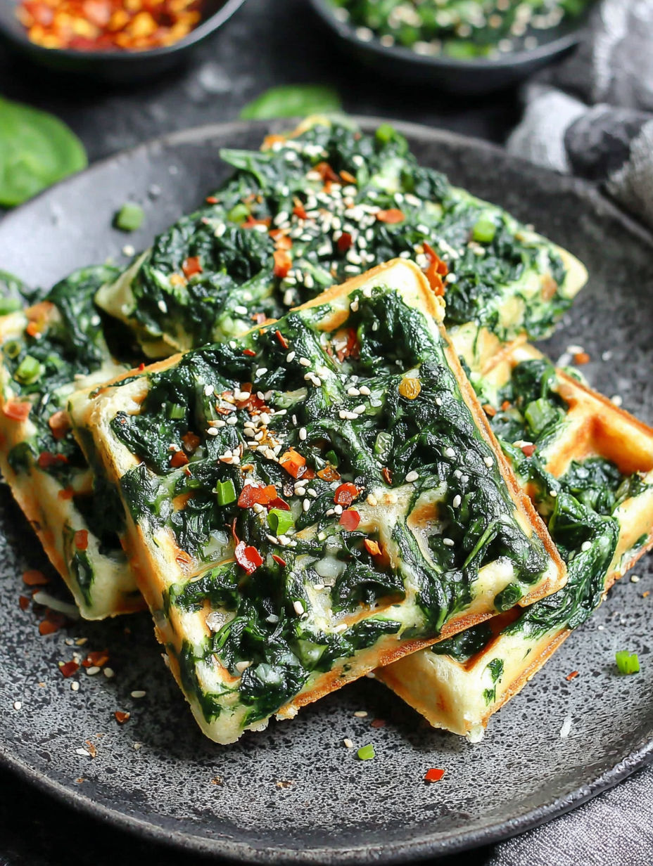 Spinatwaffeln: Leckeres Rezept mit frischem Spinat.