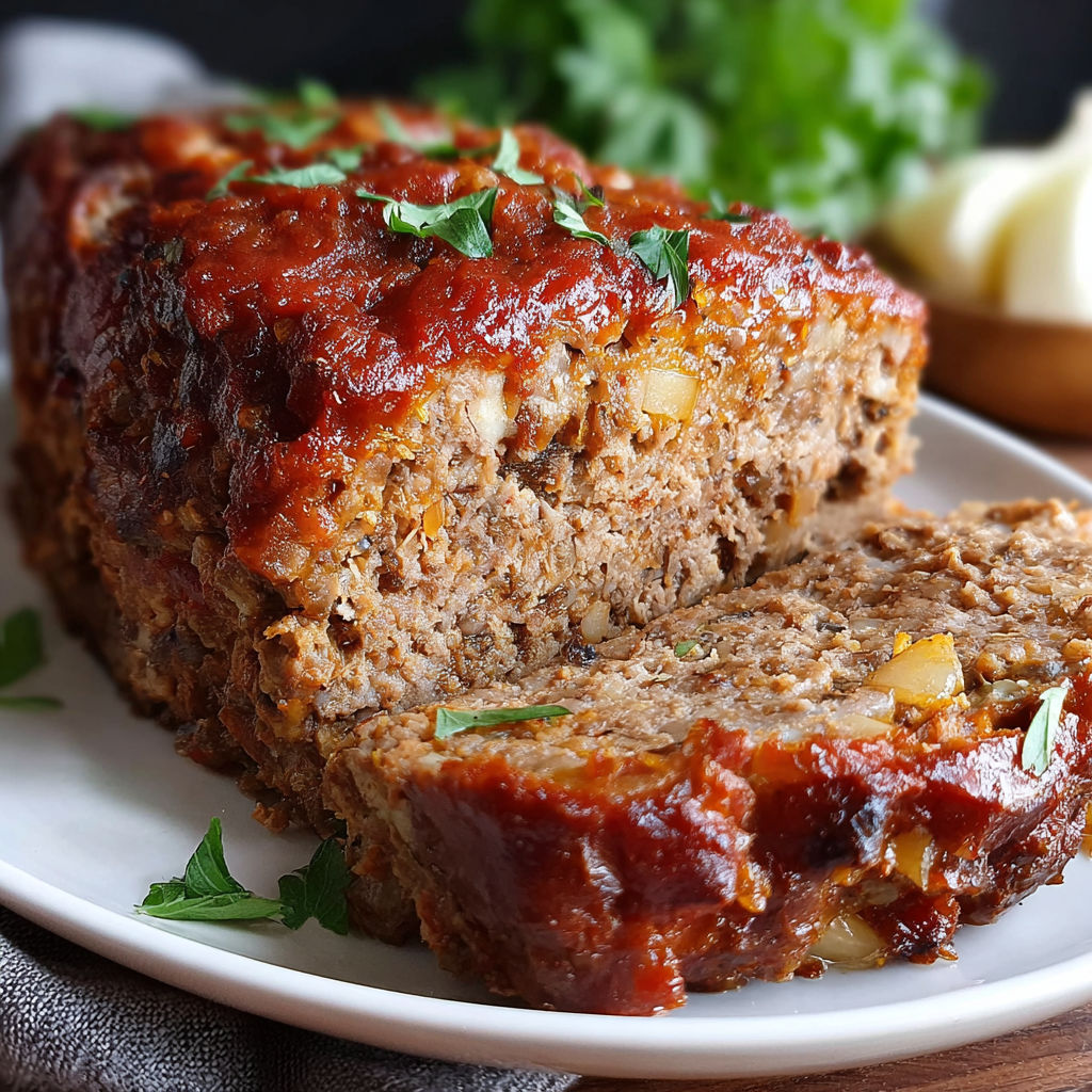 A slice of meat on a plate.