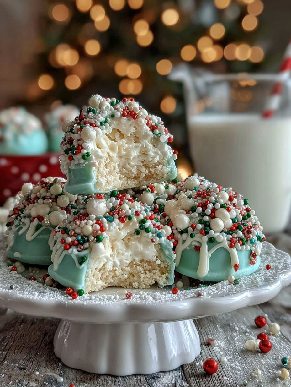 A plate of Christmas cookies with white frosting and sprinkles.