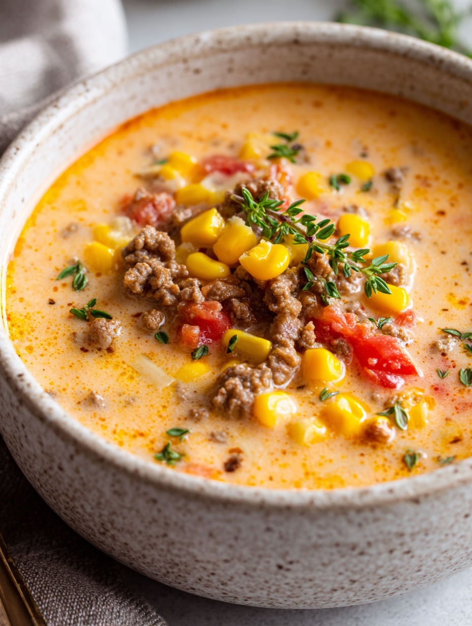 A bowl of soup with meat and vegetables.