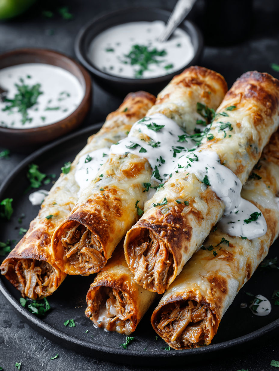 A plate of food with a bowl of sauce.