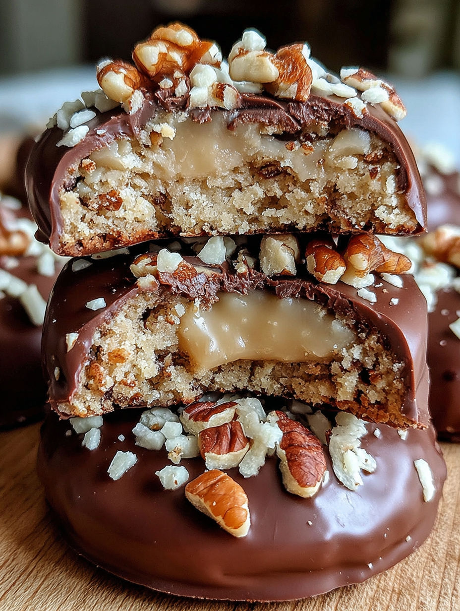 Chocolate cake with walnuts.