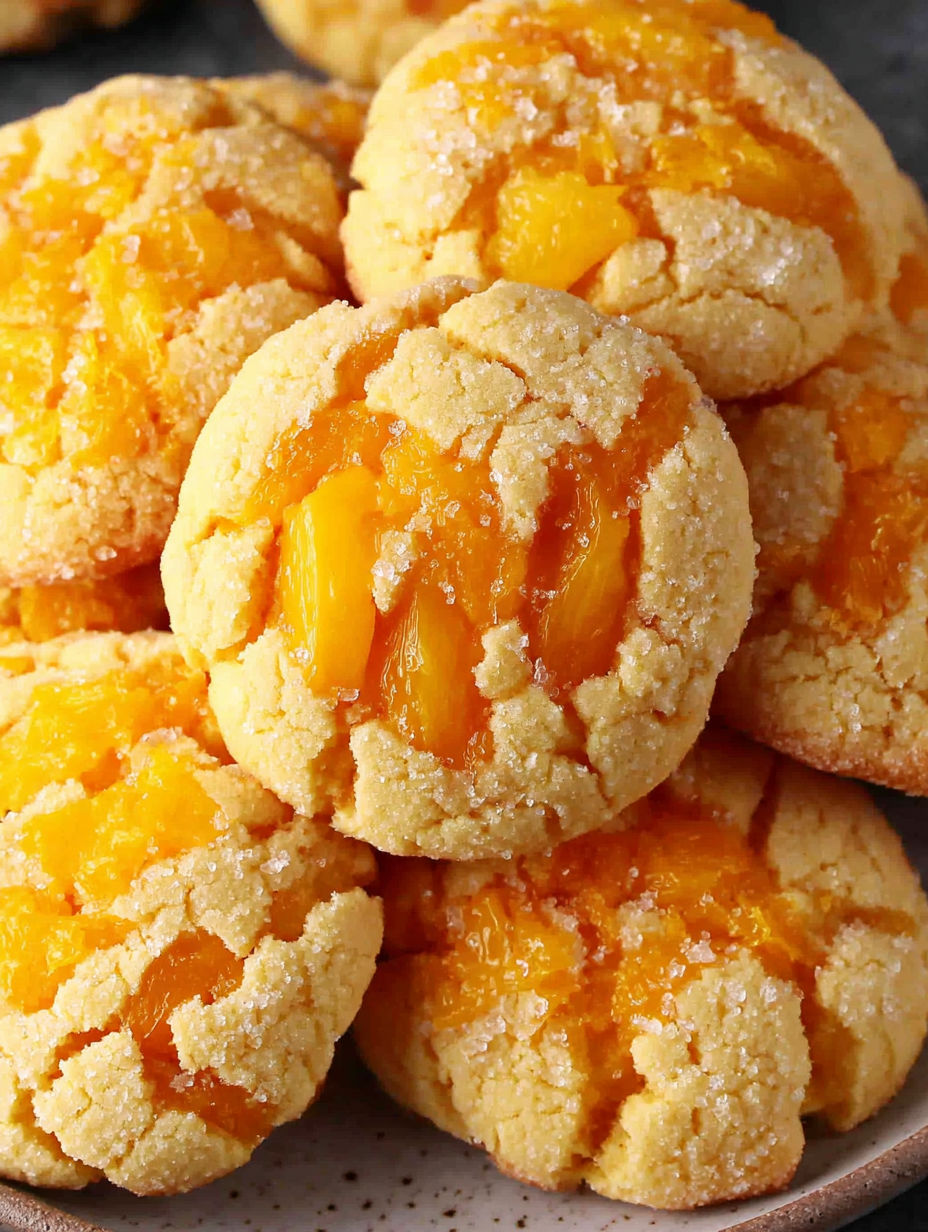 A pile of cookies with a yellow filling.