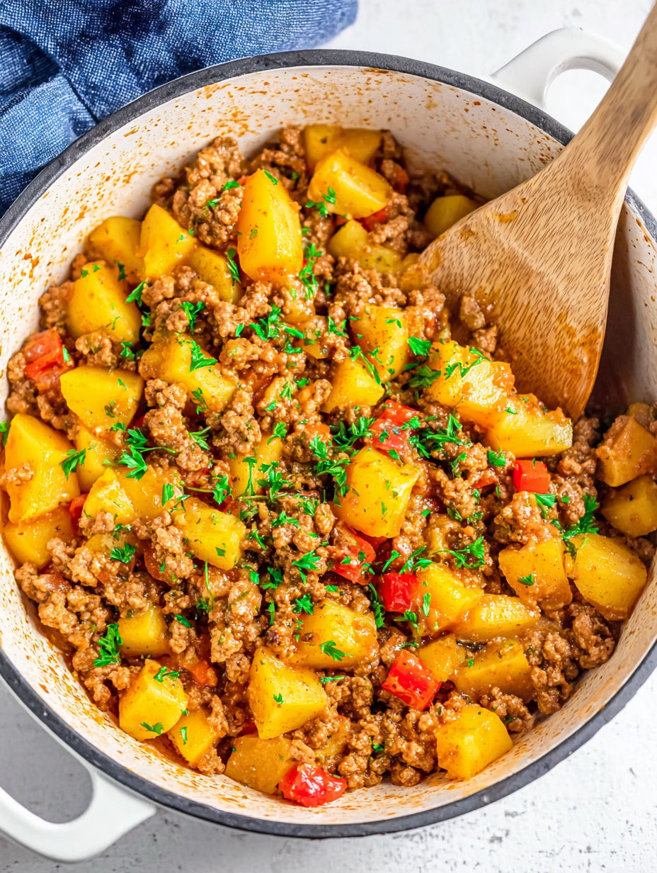 A bowl of food with meat and vegetables.