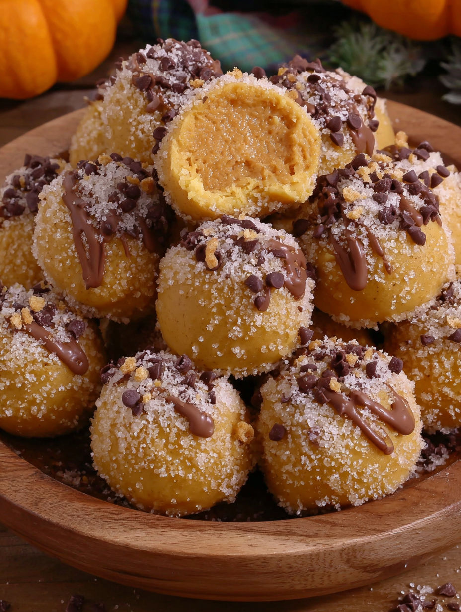 A plate of food with chocolate drizzled on top.