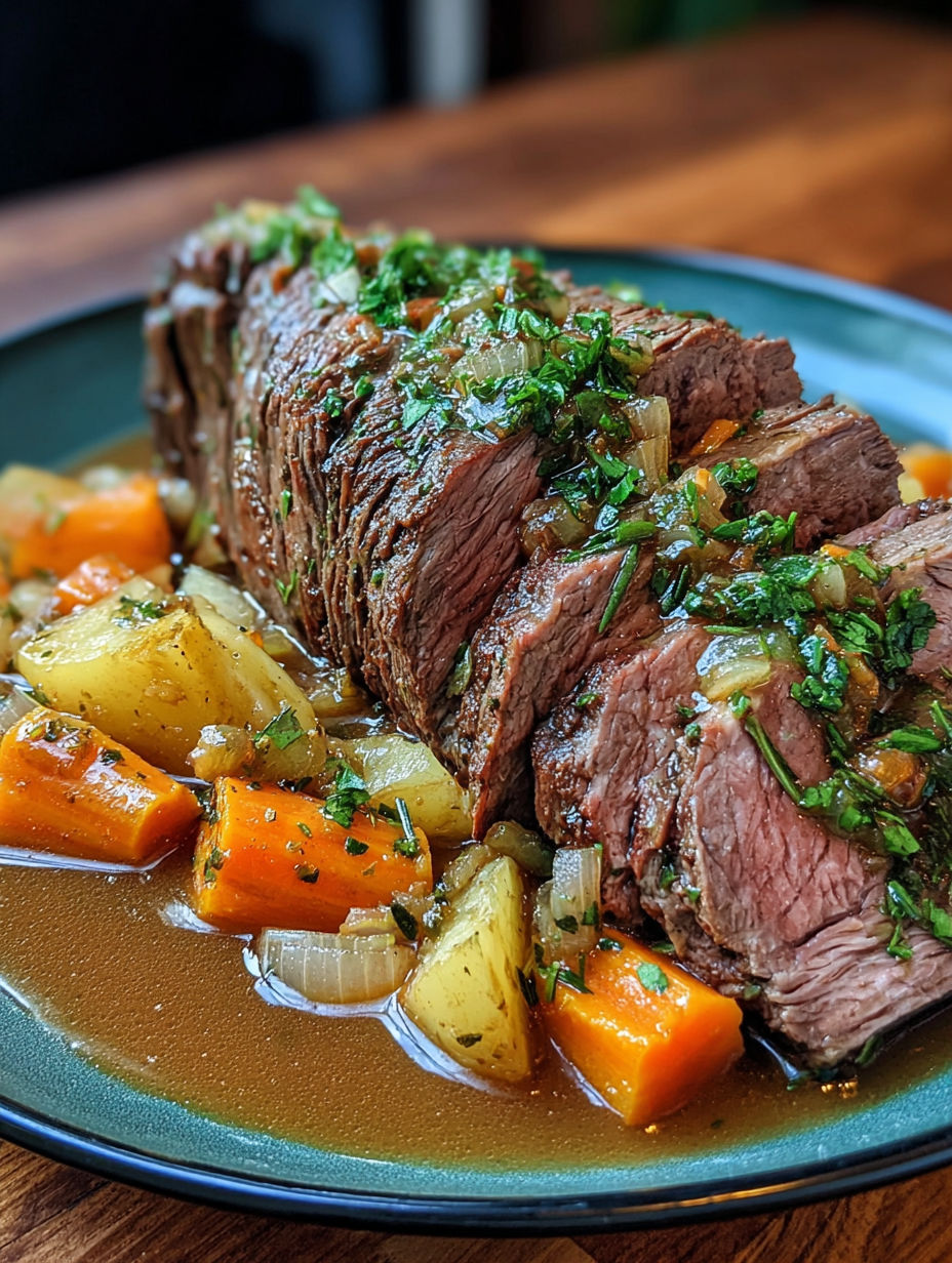 A plate of meat with onions and carrots.