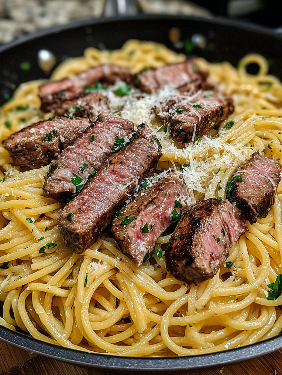 A plate of spaghetti with meat and cheese on top.
